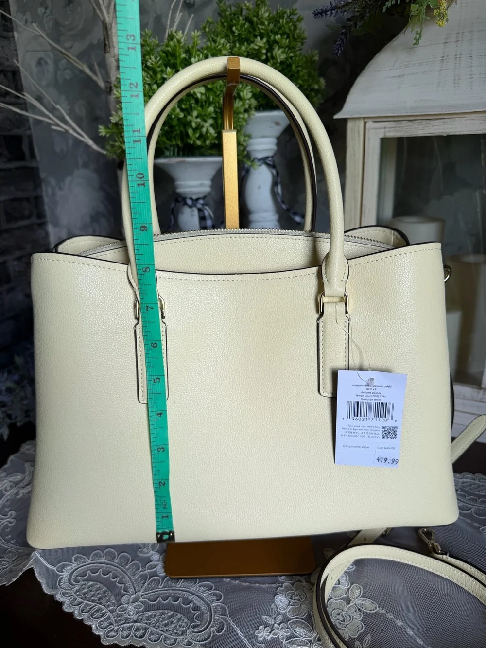 NWT Kate Spade Lemon Fond Thompson Street Delicate Pebble Leather Satchel Wallet